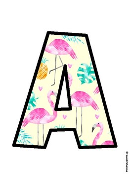 Flamingo Bulletin Board Décor Kit, Flamingo Bulletin Board Letters