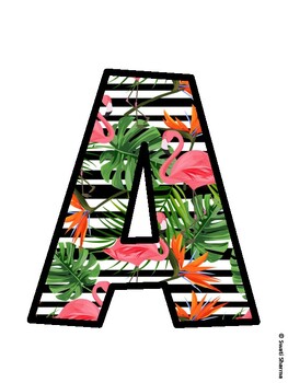 Flamingo Bulletin Board Décor Kit, Flamingo Bulletin Board Letters