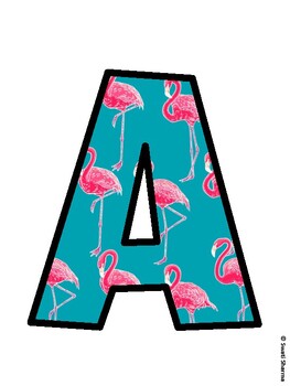 Flamingo Bulletin Board Décor Kit, Flamingo Bulletin Board Letters