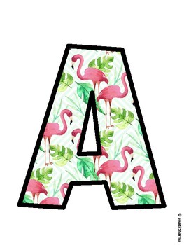Flamingo Bulletin Board Décor Kit, Flamingo Bulletin Board Letters