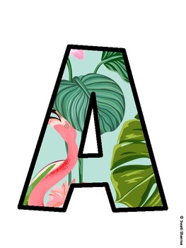 Flamingo Bulletin Board Décor Kit, Flamingo Bulletin Board Letters