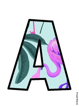 Flamingo Bulletin Board Décor Kit, Flamingo Bulletin Board Letters