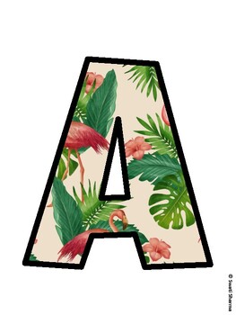 Flamingo Bulletin Board Décor Kit, Flamingo Bulletin Board Letters