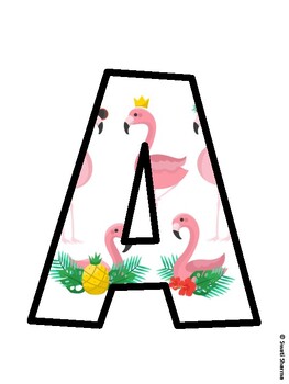 Flamingo Bulletin Board Décor Kit, Flamingo Bulletin Board Letters