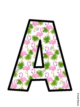 Flamingo Bulletin Board Décor Kit, Flamingo Bulletin Board Letters