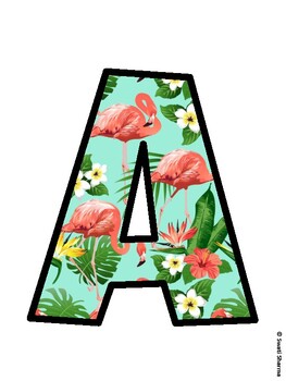 Flamingo Bulletin Board Décor Kit, Flamingo Bulletin Board Letters
