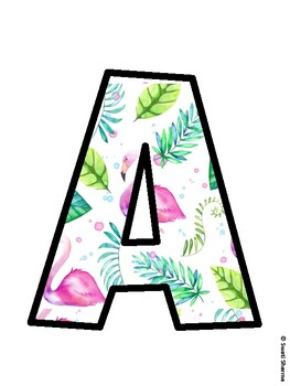 Flamingo Bulletin Board Décor Kit, Flamingo Bulletin Board Letters
