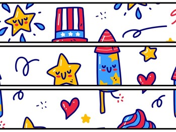 Fourth Of July Bulletin Board Decor Kit, Fourth Of July Letters