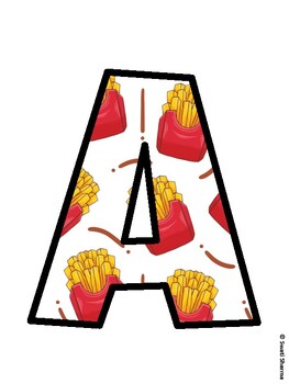 Fries Bulletin Board Décor Kit, Fries Bulletin Board Letters