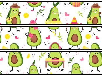 Fruits, Avocado Bulletin Board Decor Kit, Fruits, Avocado Letters