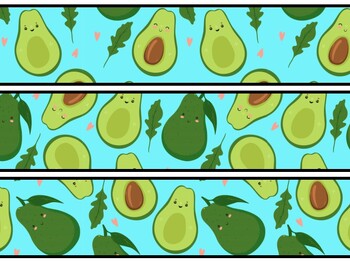 Fruits, Avocado Bulletin Board Decor Kit, Fruits, Avocado Letters