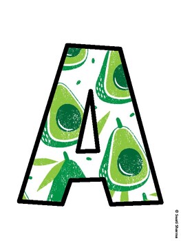 Fruits, Avocado Bulletin Board Décor Kit, Fruits, Avocado Bulletin Board Lett