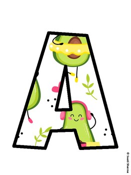 Fruits, Avocado Bulletin Board Décor Kit, Fruits, Avocado Bulletin Board Lett