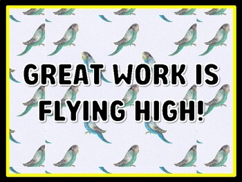 GREAT WORK IS FLYING HIGH! Birds Door Décor, Birds Bulletin Board Décor