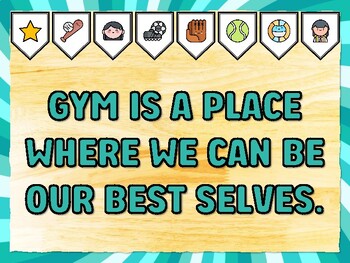 GYM IS A PLACE WHERE WE CAN BE OUR BEST SELVES. Gym Bulletin Board Decor Kit