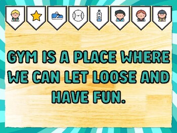 GYM IS A PLACE WHERE WE CAN LET LOOSE AND HAVE FUN. Gym Bulletin Board Decor