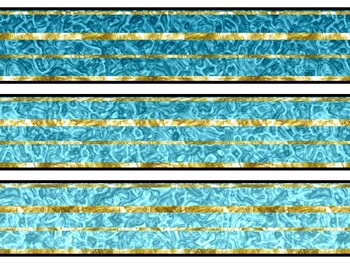 Golden Aqua Bulletin Board Decor Kit, Golden Aqua Letters, Golden Aqua Border
