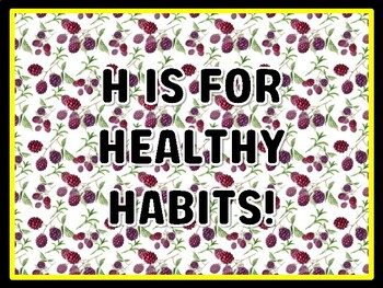 H IS FOR HEALTHY HABITS! Health And Nutrition Door Décor