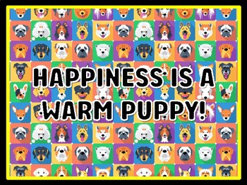 HAPPINESS IS A WARM PUPPY! Dog Door Décor, Dog Bulletin Board Décor