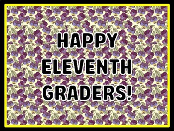 HAPPY ELEVENTH GRADERS! Spring Door Décor, Spring Bulletin Board Décor Kit