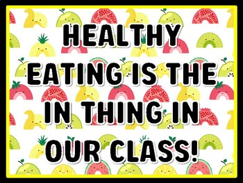 HEALTHY EATING IS THE IN THING IN OUR CLASS! Health And Nutrition Door Décor