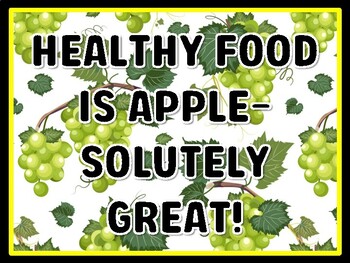 HEALTHY FOOD IS APPLE-SOLUTELY GREAT! Health And Nutrition Door Décor