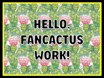 HELLO, FANCACTUS WORK! Succulents Door Décor, Succulents Bulletin Board Décor