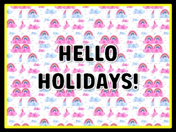 HELLO HOLIDAYS! Rainbow Door Décor, Rainbow Bulletin Board Décor