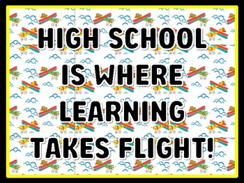 HIGH SCHOOL IS WHERE LEARNING TAKES FLIGHT! Air Transportation Door Décor