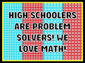 HIGH SCHOOLERS ARE PROBLEM SOLVERS! WE LOVE MATH! Math Door Décor