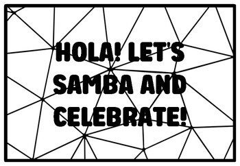 HOLA! LET'S SAMBA AND CELEBRATE! Hispanic Heritage Month Coloring Pages