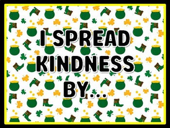 I SPREAD KINDNESS BY... St. Patrick's Day Door Décor, St. Patrick's Day Bulleti