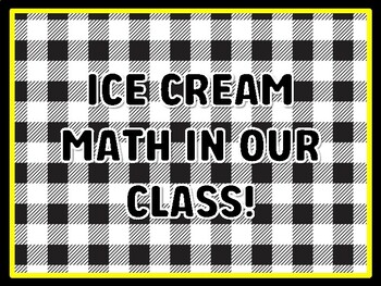 ICE CREAM MATH IN OUR CLASS! Math Door Décor, Math Bulletin Board Décor