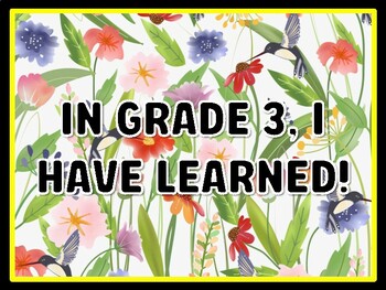IN GRADE 3, I HAVE LEARNED! Spring Door Décor, Spring Bulletin Board Décor Kit
