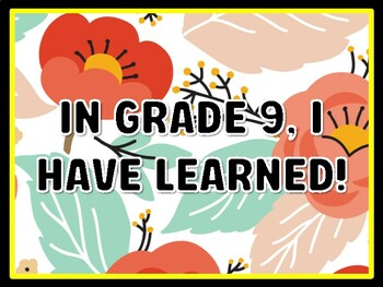 IN GRADE 9, I HAVE LEARNED! Spring Door Décor, Spring Bulletin Board Décor Kit