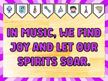 IN MUSIC, WE FIND JOY AND LET OUR SPIRITS SOAR. Music Bulletin Board Decor Ki