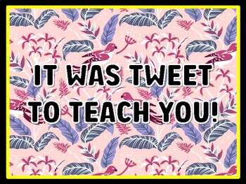 IT WAS TWEET TO TEACH YOU! Birds Door Décor, Birds Bulletin Board Décor