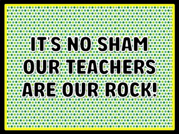 IT'S NO SHAM OUR TEACHERS ARE OUR ROCK! St. Patrick's Day Door Décor, St. Pat