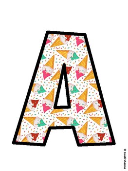Ice Cream Bulletin Board Décor Kit, Ice Cream Bulletin Board Letters