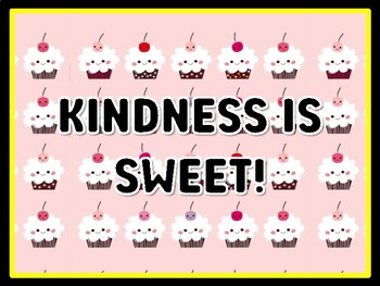 KINDNESS IS SWEET! Cupcake Door Décor, Cupcake Bulletin Board Décor Kit, #19,