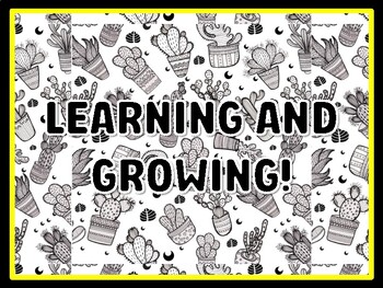 LEARNING AND GROWING! Succulents Door Décor, Succulents Bulletin Board Décor
