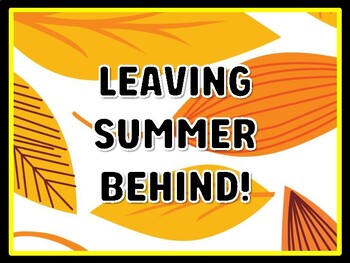 LEAVING SUMMER BEHIND! Leaves Door Décor, Leaves Bulletin Board Décor Kit