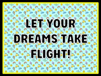 LET YOUR DREAMS TAKE FLIGHT! Air Transportation Door Décor