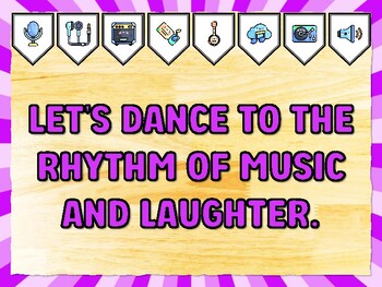 LET'S DANCE TO THE RHYTHM OF MUSIC AND LAUGHTER. Music Bulletin Board Decor K