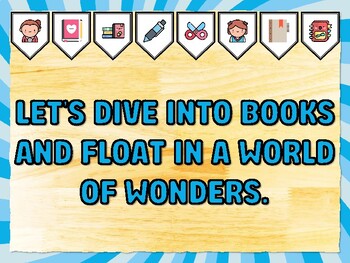 LET'S DIVE INTO BOOKS AND FLOAT IN A WORLD OF WONDERS. Reading Bulletin Board
