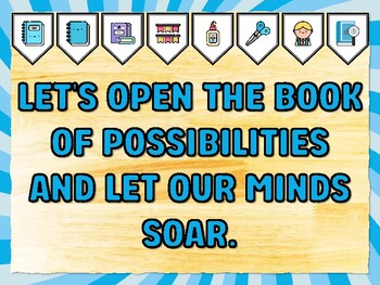 LET'S OPEN THE BOOK OF POSSIBILITIES AND LET OUR MINDS SOAR. Reading Bulletin