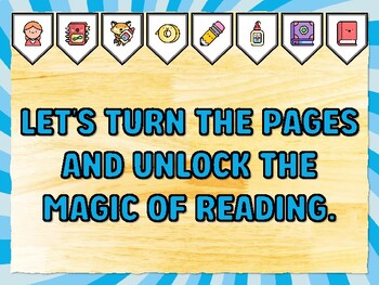 LET'S TURN THE PAGES AND UNLOCK THE MAGIC OF READING. Reading Bulletin Board
