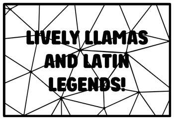 LIVELY LLAMAS AND LATIN LEGENDS! Hispanic Heritage Month Coloring Pages