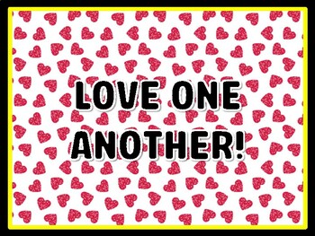 LOVE ONE ANOTHER! Valentine's Day Door Décor, Valentine's Day Bulletin Board