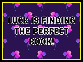 LUCK IS FINDING THE PERFECT BOOK! St. Patrick's Day Door Décor, St. Patrick's